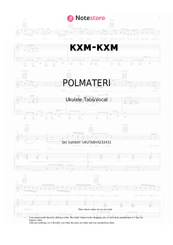 кхм-кхм - POLMATERI Sheet Music - Ukulele.Tab&Vocal