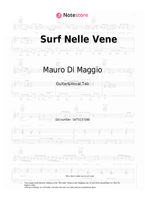 Surf Nelle Vene - Mauro Di Maggio Chords and Voice - Guitar&Vocal.Tab