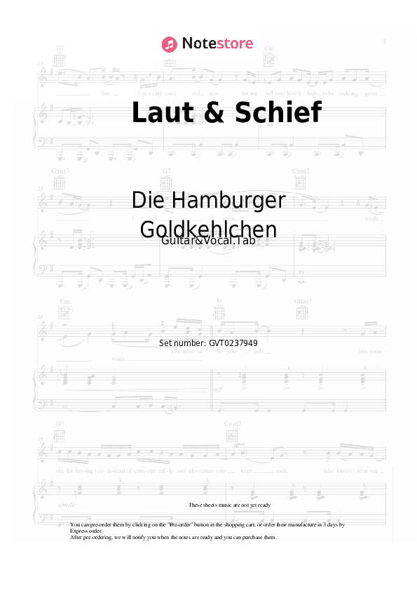 Laut & Schief - Die Hamburger Goldkehlchen Chords and Voice - Guitar&Vocal.Tab