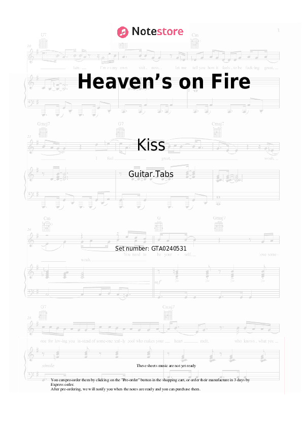 Heaven’s on Fire - Kiss Tabs - Guitar.Tabs