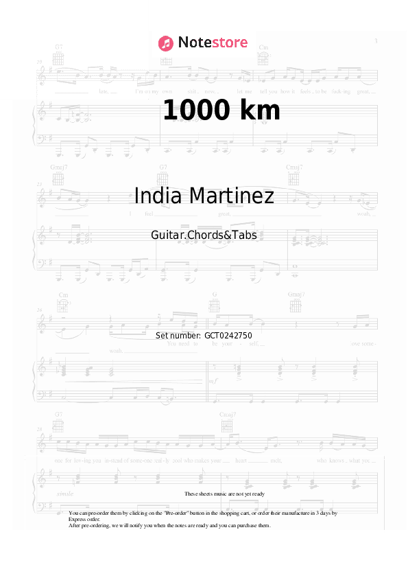 1000 km - India Martinez Chords and Tabs - Guitar.Chords&Tabs