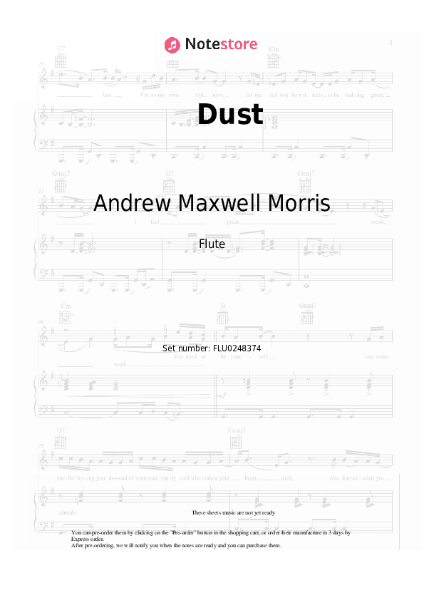 Dust - Andrew Maxwell Morris Flute Sheet Music - Flute