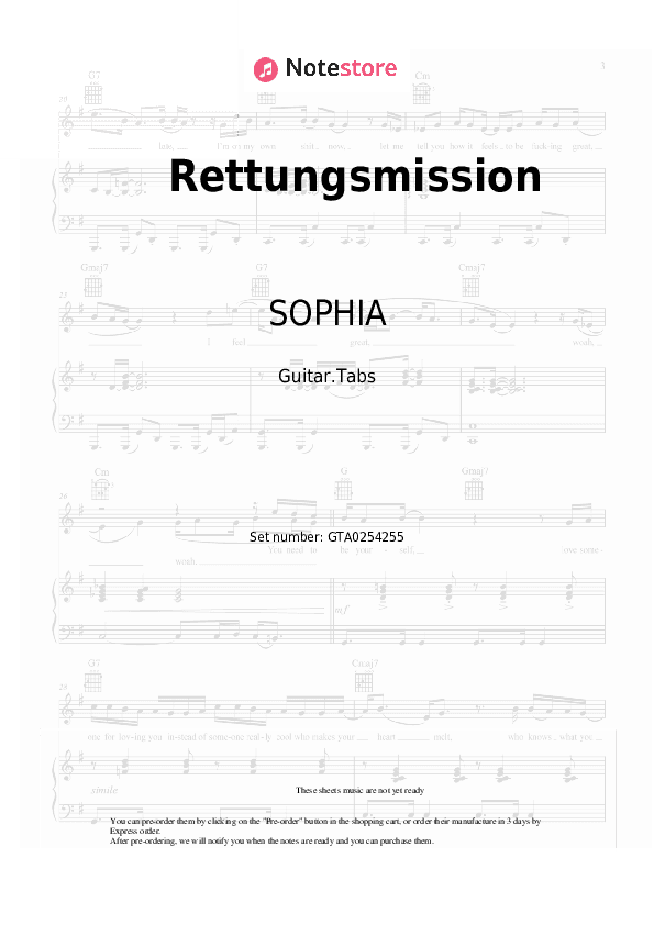Rettungsmission - SOPHIA Tabs - Guitar.Tabs