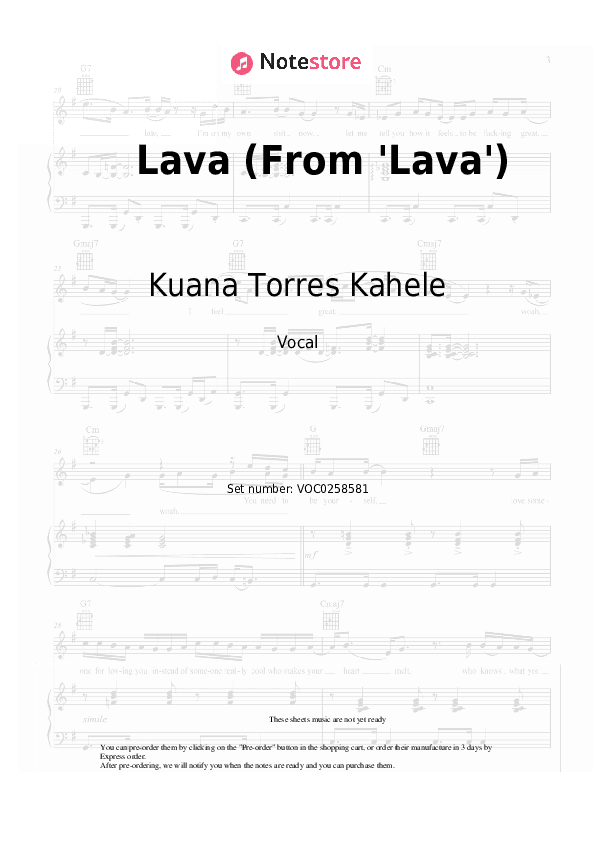 Lava (From 'Lava') - Kuana Torres Kahele, Napua Greig, James Ford Murphy Vocal Sheet Music - Vocal