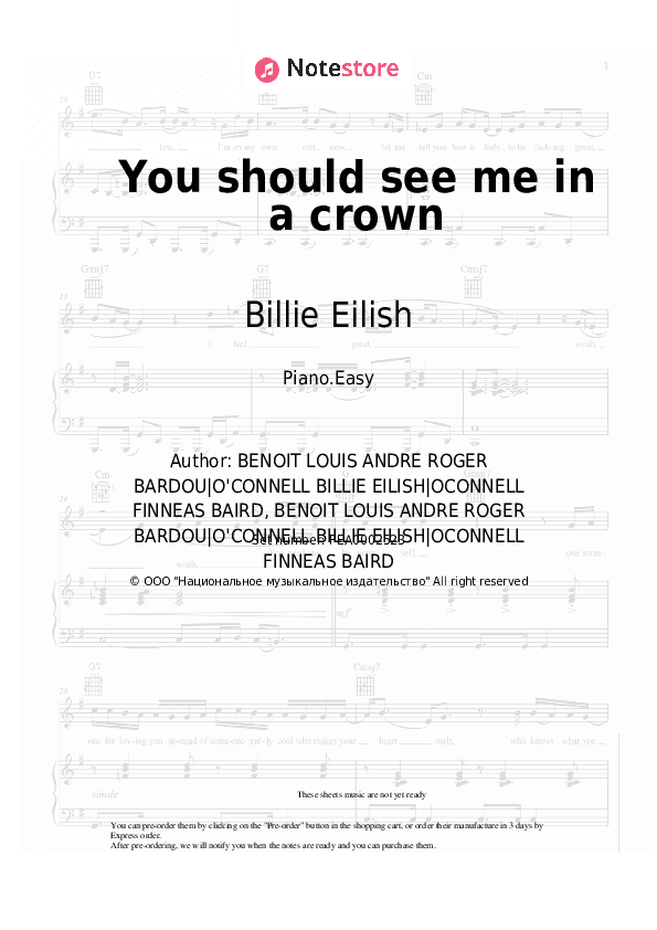 You should see me in a crown - Billie Eilish Piano Sheet Music Easy - Piano.Easy