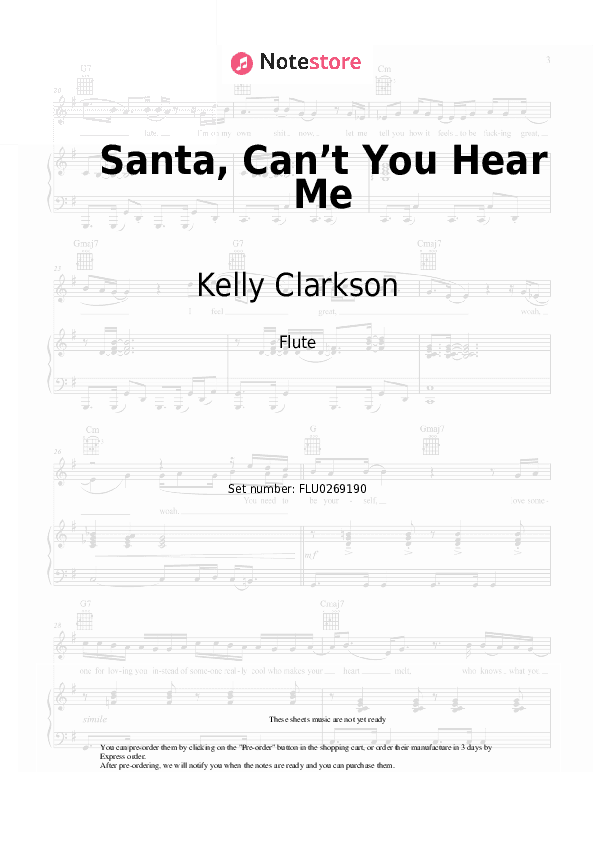 Santa, Can’t You Hear Me - Kelly Clarkson, Ariana Grande Flute Sheet Music - Flute
