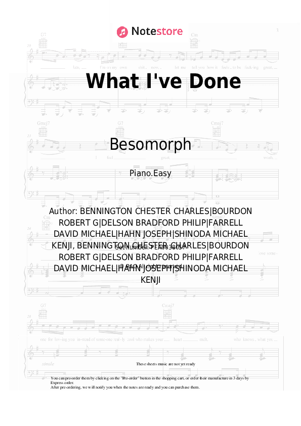 What I've Done - Besomorph, Behmer, Lunis Piano Sheet Music Easy - Piano.Easy