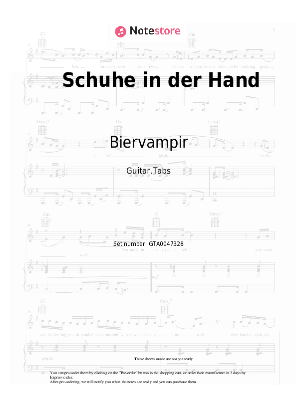 Schuhe in der Hand - Biervampir Tabs - Guitar.Tabs