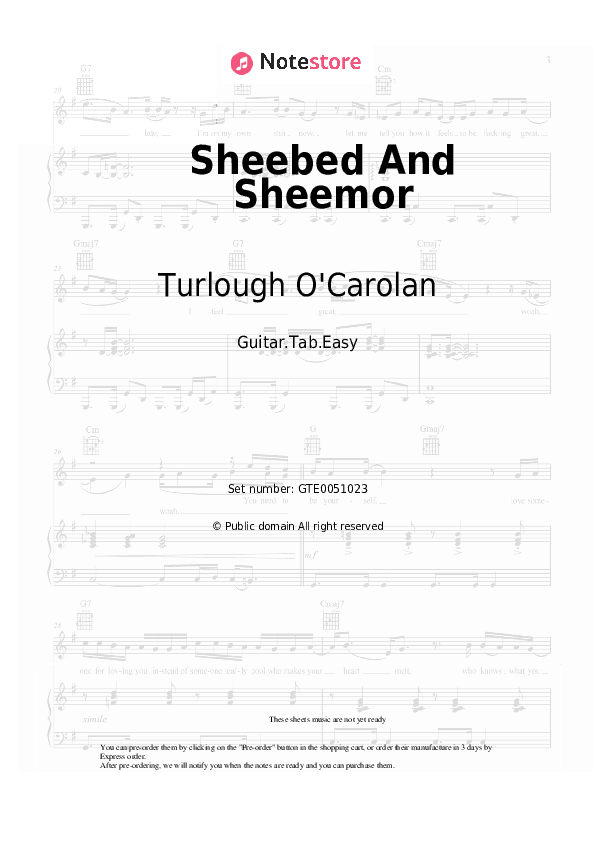 Sheebed And Sheemor - Turlough O'Carolan Tabs Easy - Guitar.Tab.Easy