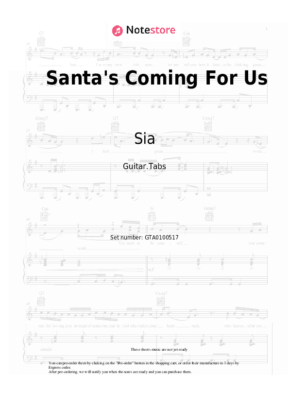 Santa's Coming For Us - Sia Tabs - Guitar.Tabs