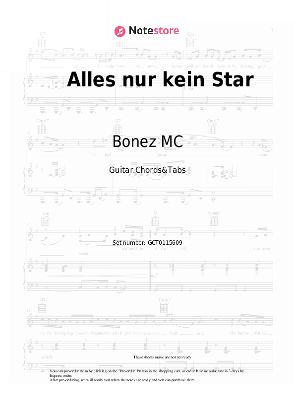 Alles nur kein Star - Bonez MC Chords and Tabs - Guitar.Chords&Tabs
