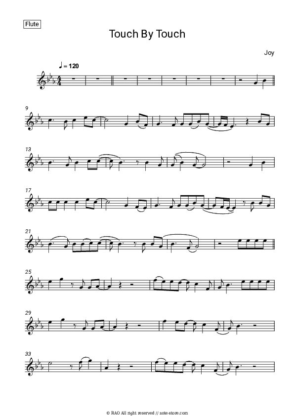 Touch By Touch - Joy Flute Sheet Music - Flute