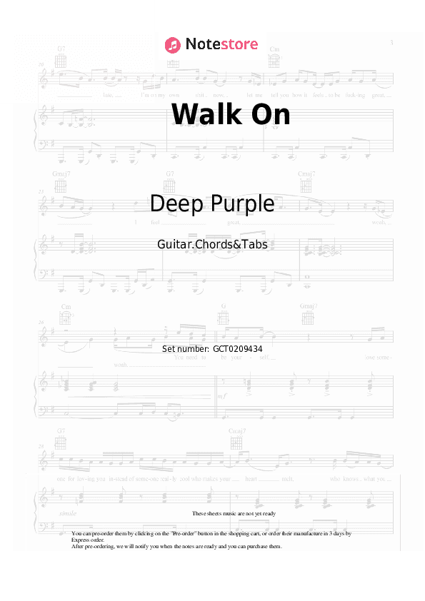 Walk On - Deep Purple Chords and Tabs - Guitar.Chords&Tabs