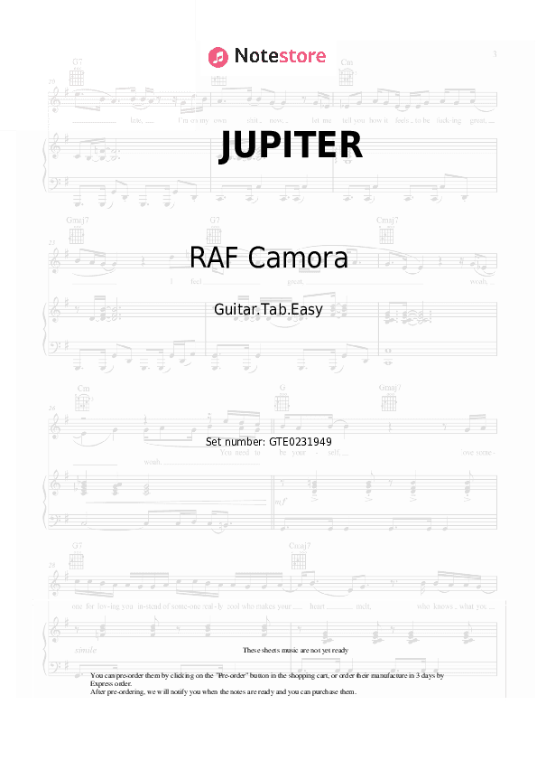 JUPITER - RAF Camora, Apache 207 Tabs Easy - Guitar.Tab.Easy