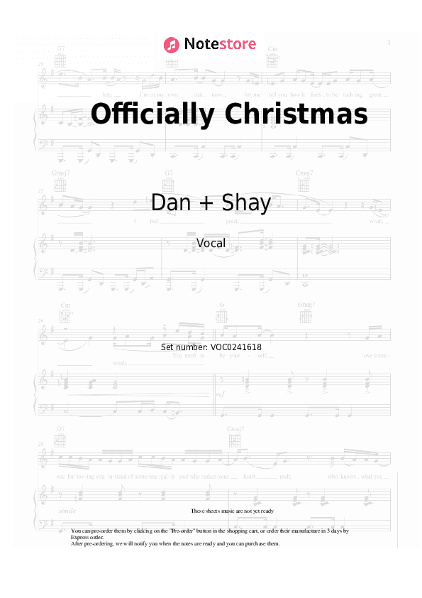 Officially Christmas - Dan + Shay Vocal Sheet Music - Vocal