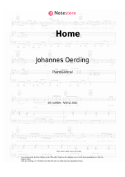 Sheet music, chords Johannes Oerding - Home