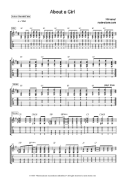 Sheet music, chords Nirvana - About a Girl