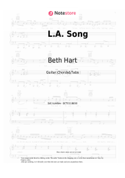 Sheet music, chords Beth Hart - L.A. Song