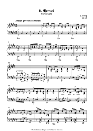 Sheet music, chords Edvard Hagerup Grieg - Lyric Pieces, op.62. No. 6 Homeward