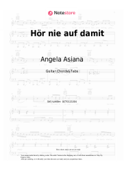 Sheet music, chords Angela Asiana - Hör nie auf damit