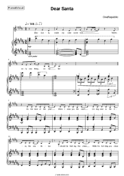 Sheet music, chords OneRepublic - Dear Santa