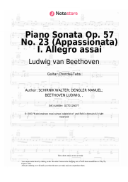 Sheet music, chords Ludwig van Beethoven - Piano Sonata Op. 57 No. 23 (Appassionata) I. Allegro assai