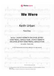 Sheet music, chords Keith Urban - We Were