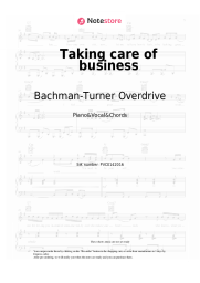 Sheet music, chords Bachman-Turner Overdrive - Taking care of business