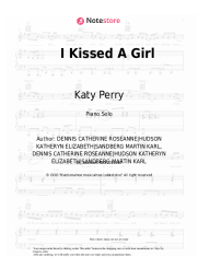 Sheet music, chords Katy Perry - I Kissed A Girl