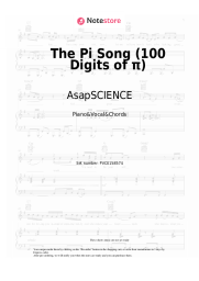 Sheet music, chords AsapSCIENCE - The Pi Song (100 Digits of π)