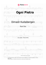 Sheet music, chords Dimash Kudaibergen - Ogni Pietra