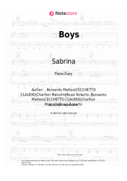 Sheet music, chords Sabrina - Boys