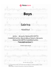 Sheet music, chords Sabrina - Boys