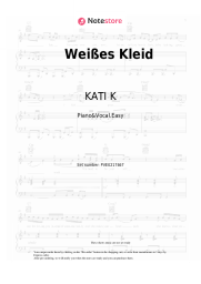 Sheet music, chords KATI K - Weißes Kleid