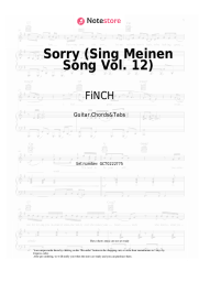 Sheet music, chords FiNCH - Sorry (Sing Meinen Song Vol. 12)