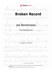 Sheet music, chords Joe Bonamassa - Broken Record