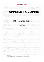 Sheet music, chords GIMS (Maître Gims) - APPELLE TA COPINE