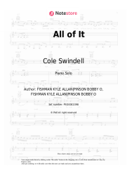Sheet music, chords Cole Swindell - All of It