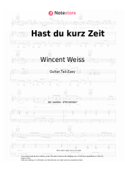 Sheet music, chords Wincent Weiss - Hast du kurz Zeit