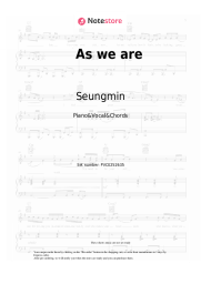 Sheet music, chords Seungmin, Stray Kids - As we are