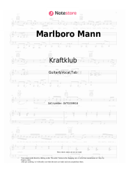 Sheet music, chords Kraftklub - Marlboro Mann