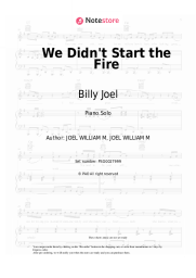 Sheet music, chords Billy Joel - We Didn't Start the Fire