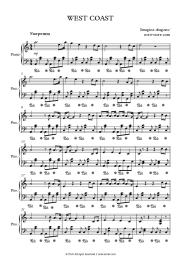 Sheet music, chords Imagine Dragons - West Coast