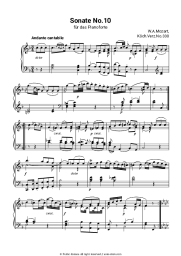 Sheet music, chords Wolfgang Amadeus Mozart - Piano Sonata No. 10 in C major, movement 2 Andante cantabile