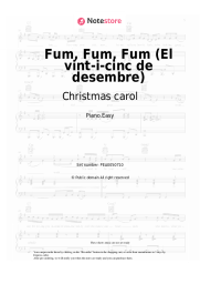 Sheet music, chords Christmas carol - Fum, Fum, Fum (El vint-i-cinc de desembre)