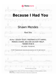 Sheet music, chords Shawn Mendes - Because I Had You