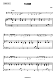 Sheet music, chords Ade - Sunset